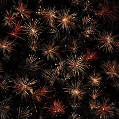 Naklejka premium Festive fireworks(Seamless Pattern and Tile image)
