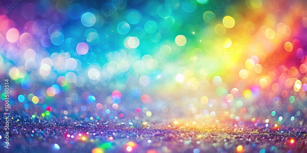 Poster A sparkling backdrop with colorful bokeh and a shimmery surface for creative and festive designs
