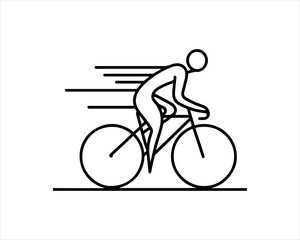 silhouette of a person riding a bicycle logo icon