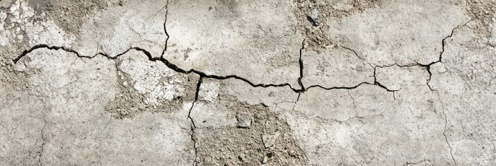 Obraz premium A cracked surface showcasing signs of wear and environmental impact.