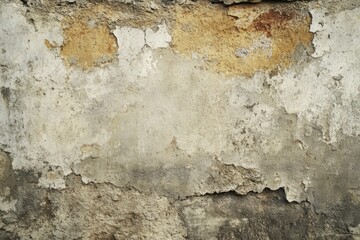 Obraz premium A textured wall with peeling paint and varied colors, showcasing age and wear.