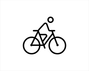 Naklejka premium a person riding a bike logo icon