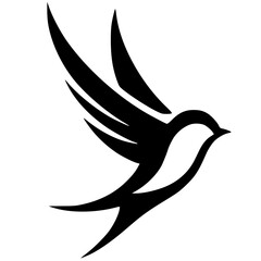 Minimalist swallow logo silhouette