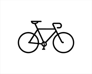 black bicycle isolated on white. silhouette bike icon logo