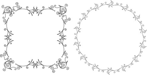 vector frames black on a white background