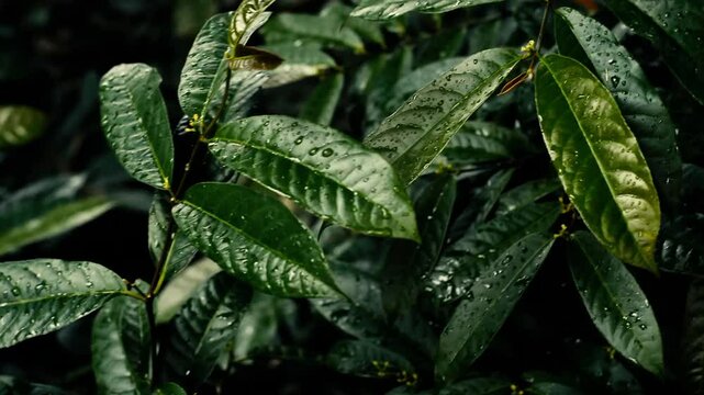 Let the soothing sight of wet green leaves fluttering in the wind remind you of the harmony and tranquility of Mother Earth.