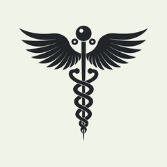 Fototapeta premium Caduceus Medical Symbol Vector Silhouette Illustration