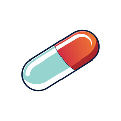 Medical Capsule Vector Illustration Art for Healthcare and Pharmaceutical Design.
