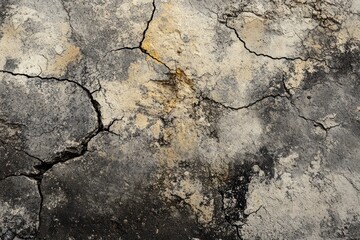 Obraz premium Cracked surface with varying textures and colors, suggesting age and wear.