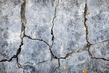 Obraz premium Cracked concrete surface showing signs of wear and environmental impact.