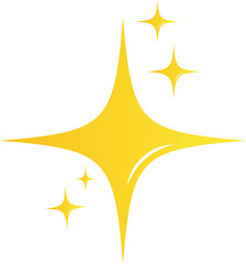 Shining stars emoji. Sparkles  star icon, twinkle social media platform symbol. Yellow cartoon glittering abstract element vector. isolated on white background. Vector illustration. EPS 10 