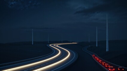 A Serene and Minimalist Nighttime Scene Capturing the Beauty of a Starry Sky with Subtle Reflections on Water for Relaxation and Inspiration