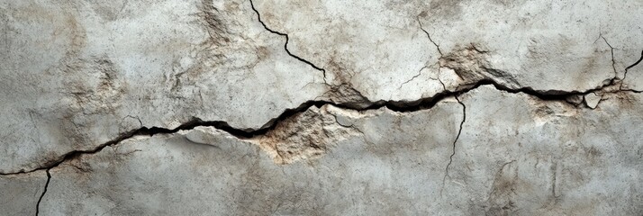 Fototapeta premium A close-up of cracked concrete showing texture and wear.