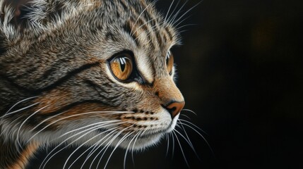 Gray striped cat portrait. Generative AI