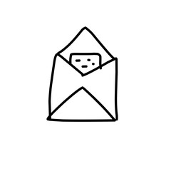 simple black and white message icon