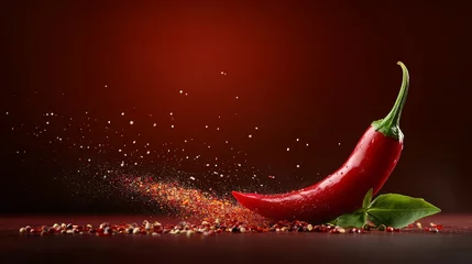 Vibrant red chili pepper bursting with seeds, a culinary delight of flavor and spice