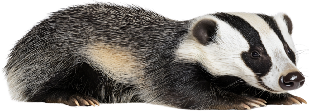 Majestic badger european isolated, untamed forest wildlife grey, striking black animal mustelidae fauna, wild mammal nature, wilderness natural untamed