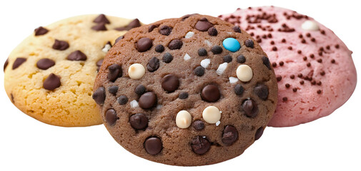 Tempting biscuit cookie different, delectable isolated sweet bakery, indulgent dessert chocolate round crunchy, delicious homemade tasty, fresh treats pastry