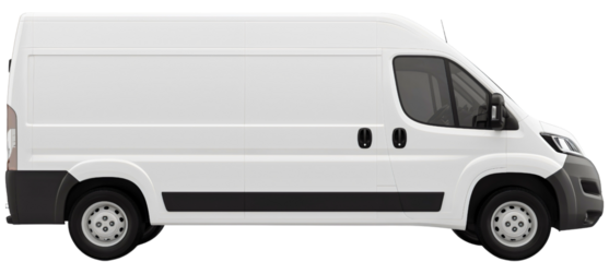 Professional van isolated side view, efficient vehicle transportation mockup, streamlined logistics car shipping blank, dynamic automobile cargo, modern commercial delivery