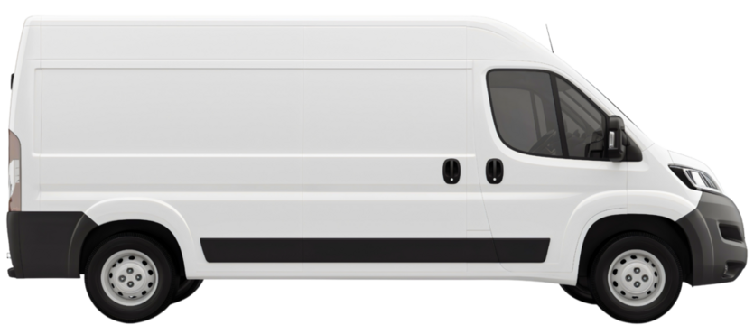 Professional van isolated side view, efficient vehicle transportation mockup, streamlined logistics car shipping blank, dynamic automobile cargo, modern commercial delivery