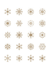 Set of snowflake icons, winter, frozen