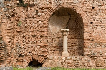 Ruins of the ancient sacred precinct of Delphi. The Roman Agora. UNESCO. Greece. Europe.