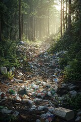 Garbage in the forest.
