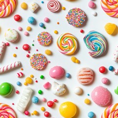 Colorful candy and sweets(Seamless Pattern and Tile image)