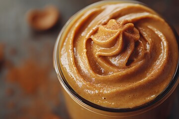 Fototapeta premium Peanut Butter, Swirling Creamy Texture