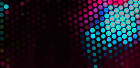 Abstract blurred circle lights panel background. Holiday decorations.