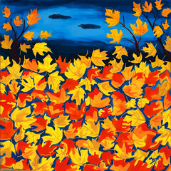 Naklejka premium autumn leaves background