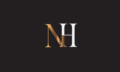 NH, HN, N , H , Abstract Letters Logo Monogram	