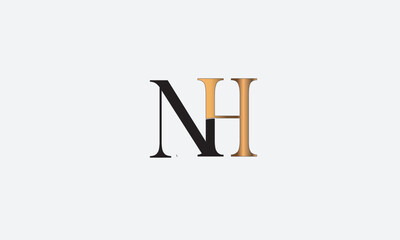 NH, HN, N , H , Abstract Letters Logo Monogram	