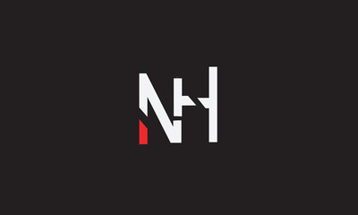 Obraz premium NH, HN, N , H , Abstract Letters Logo Monogram 