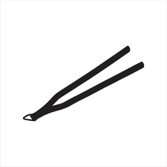 Steel Kitchen Tongs silhouette. Steel Kitchen Tongs icon.