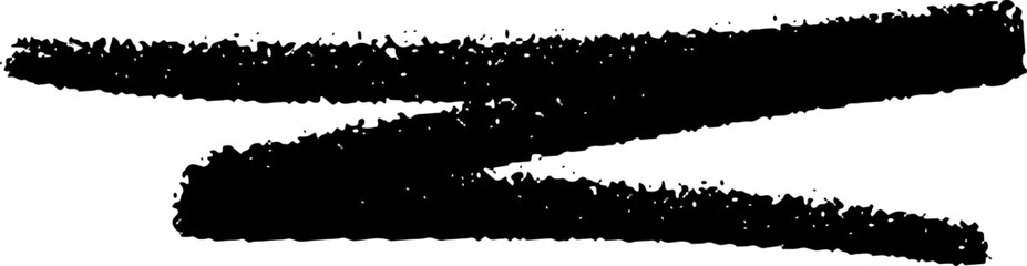 Grungy charcoal scribble underline made with brush stroke 
