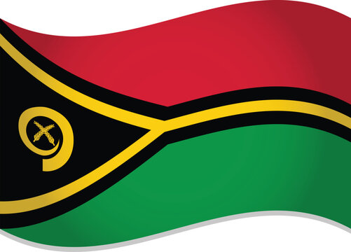 Vanuatu Country Flag 3D Style Vector