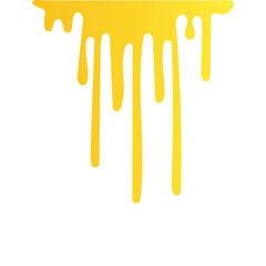 Dripping stain. Silhouette drip oil, black melting paint liquid, ink drop. Border melted sweet dessert, ice cream, sauce. Splash, splatter element. isolated on white background.  Vector illustration. 