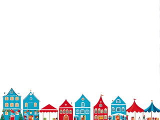 Backdrop with Christmass markets on street