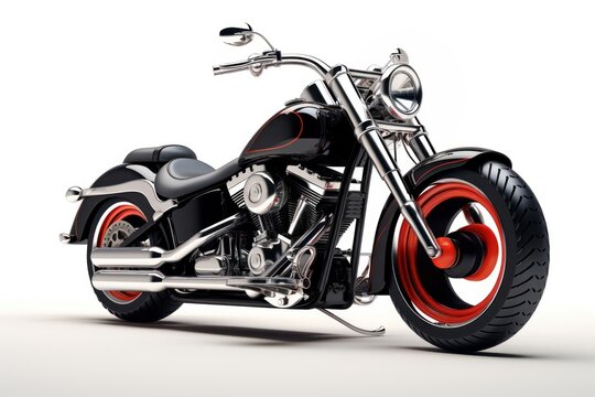 Classic motorcycle vehicle wheel white background.