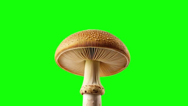 mushroom green screen animation motion graphic with chroma key clip template 4k Background. Easy removed green screen. High resolution. Ultra High Definition, 4k video.