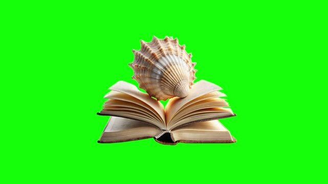 open book with bookmark green screen animation motion graphic with chroma key clip template 4k Background. Easy removed green screen. High resolution. Ultra High Definition, 4k video.