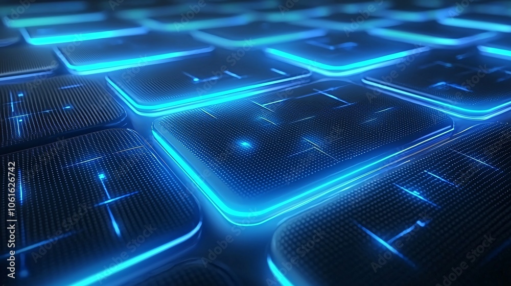 Aufkleber Explore the intricate digital abstract technology concept with illuminated keyboard patterns and innovative visual designs
