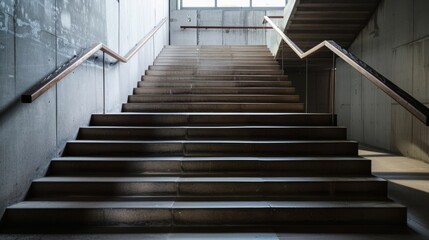 Concrete steps ascend in a stark, modern setting, their symmetry inviting contemplation and forward movement.