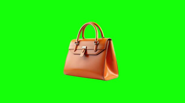 Ladies hand bag green screen animation motion graphic with chroma key clip template 4k Background. Easy removed green screen. High resolution. Ultra High Definition, 4k video.