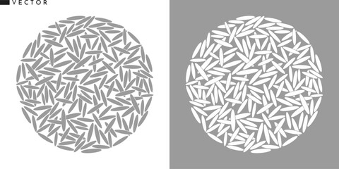 Rice vector. White rice on gray background