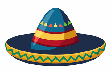 Sombrero straw hat vector art illustration 