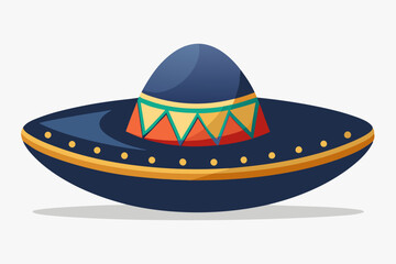 Sombrero straw hat vector art illustration 