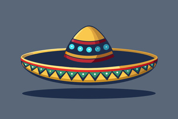 Sombrero straw hat vector art illustration 