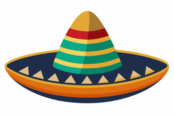Sombrero straw hat vector art illustration 